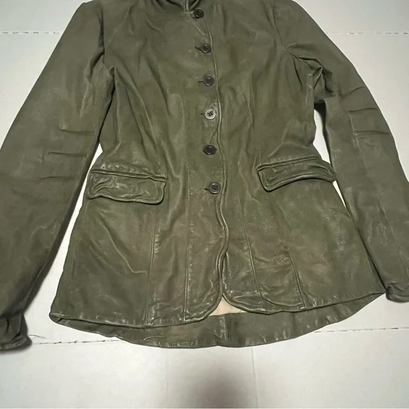 Jakett New York Leather jacket olive green - Picture 3 of 13